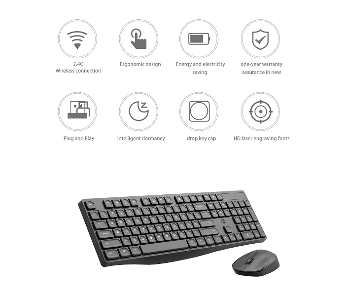 HP Wireless Keyboard and Mouse  CS10 Combo - Black - Zoom Image 4