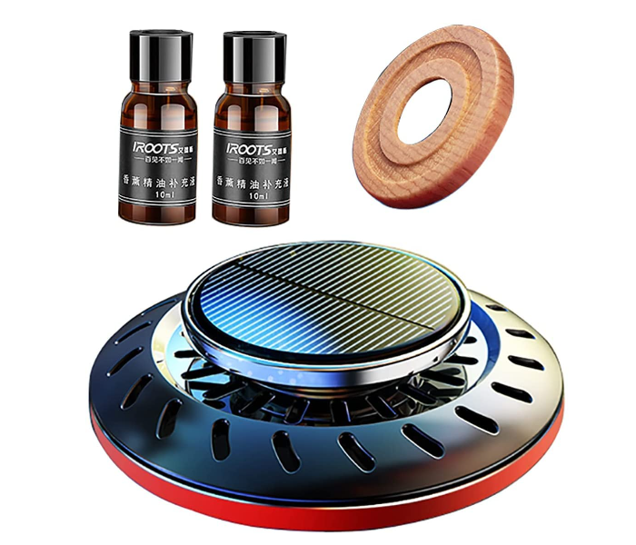 Solar Car Fragrance Double Ring Rotating Car Aromatherapy For Car, Home, Office Air Fresher Decoration Perfume Diffuser  - Zoom Image 8