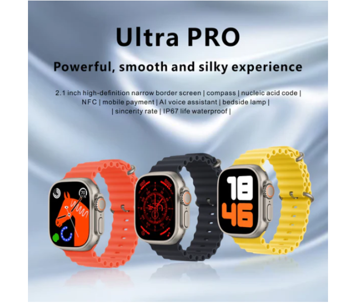 Blulory Glifo 8 Ultra Pro Smart Watch - Orange - Zoom Image 2