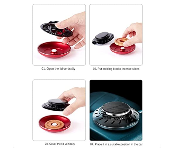 Solar Car Fragrance Double Ring Rotating Car Aromatherapy For Car, Home, Office Air Fresher Decoration Perfume Diffuser - B - Zoom Image 5