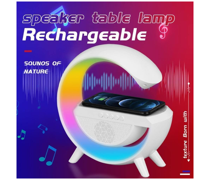 3 in 1 Rainbow Light Table Lamp with Wireless Charging Bluetooth Speaker - Zoom Image 4