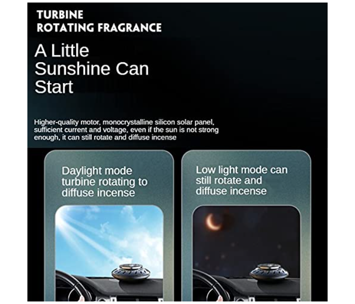 Solar Car Fragrance Double Ring Rotating Car Aromatherapy For Car, Home, Office Air Fresher Decoration Perfume Diffuser - B - Zoom Image 9