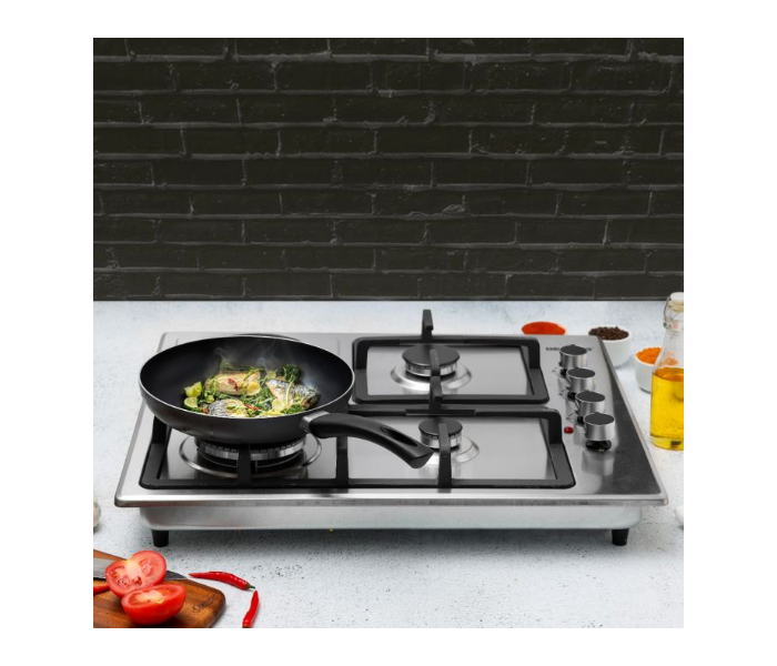 Geepas GGC31034 Stainless Steel Automatic Ignition System 2800Pa Metal Knob  Electric Hot Plate Hob Cast Iron Pan Support Burner - Silver - Zoom Image 4