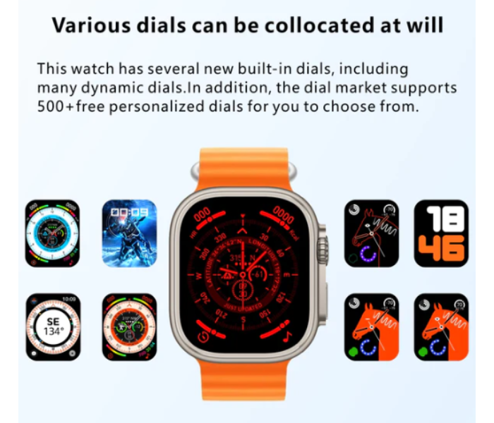 Blulory Glifo 8 Ultra Pro Smart Watch - Orange - Zoom Image 7