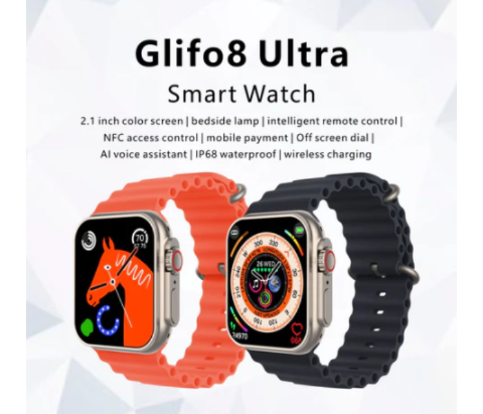 Blulory Glifo 8 Ultra Smart Watch - Orange - Zoom Image 7