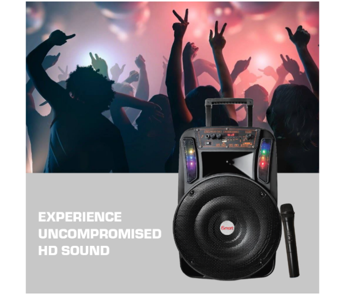 ISmart  IS799 Wireless Rechargeable Trolley Speaker with Mic - Black - Zoom Image 4