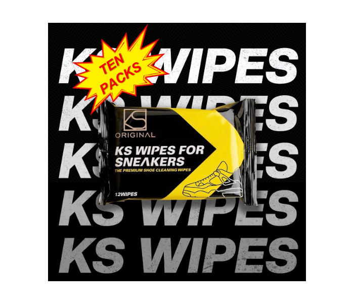 Sari KS Wipes 10s Easily Disposible  Pack of 10 ks Wipes for Sneakers Cleaning Shoes Cleaner Care Product Premium Shoe Clean -White - Zoom Image 1