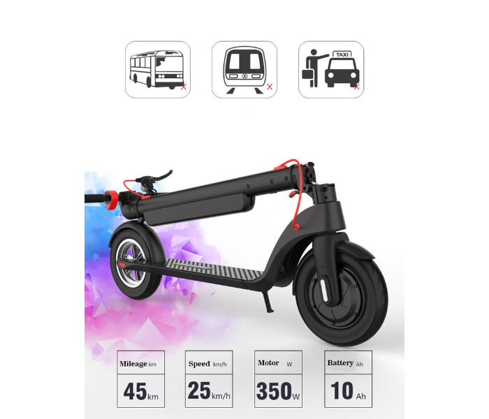 Crony X8 Dual Battery With 350Watts Motor Electric Kick Scooter -Black - Zoom Image 5