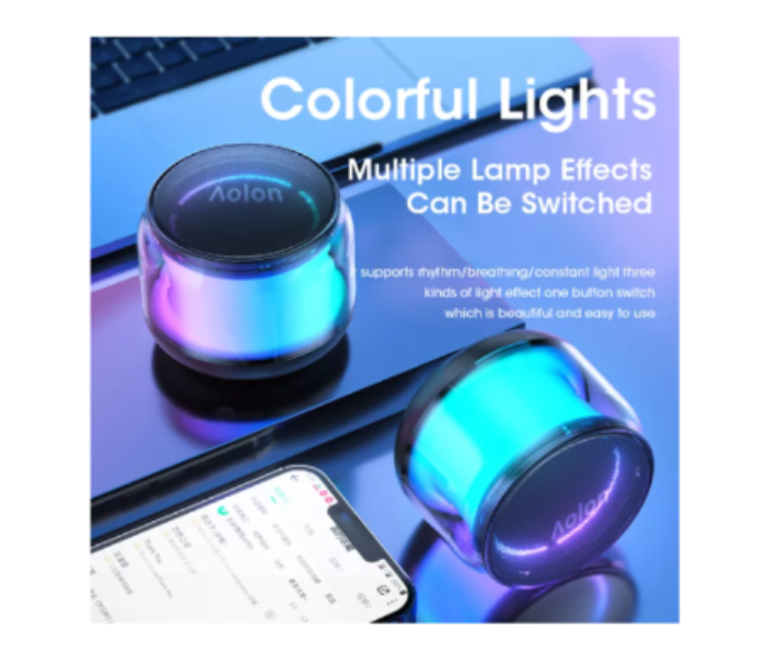 Galaxy Portable Bluetooth Speaker, Wireless Speaker with Colorful Flashing Lights - B - Zoom Image 2