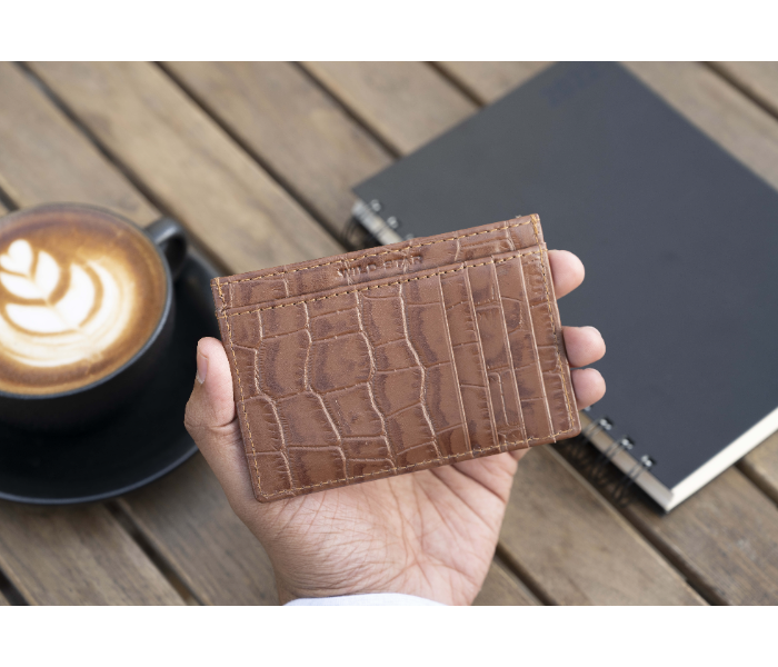 Wildstar WSBR7-Q1 HighQuality Sophisticated And Luxury Croco Cardholder -Brown - Zoom Image