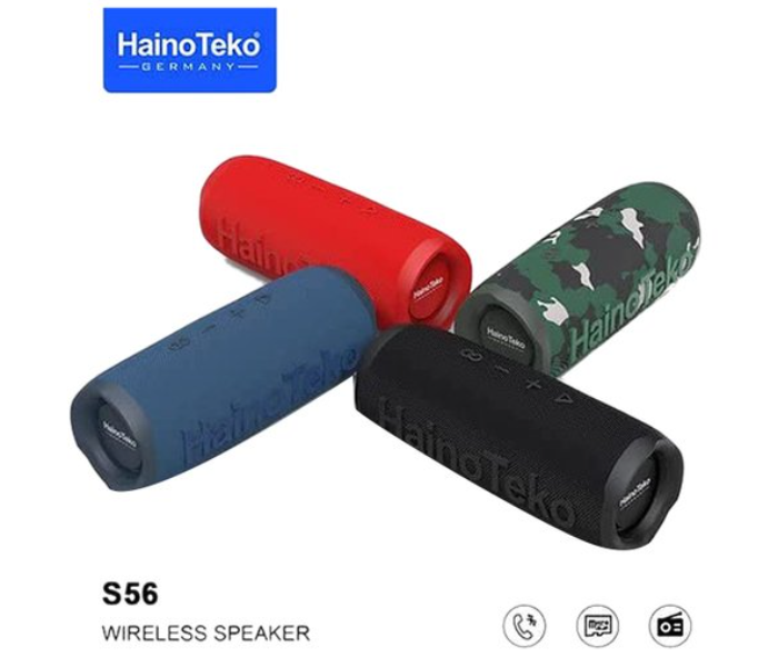 Haino Teko S56 Splashproof Portable Bluetooth Speaker - Black - Zoom Image 1