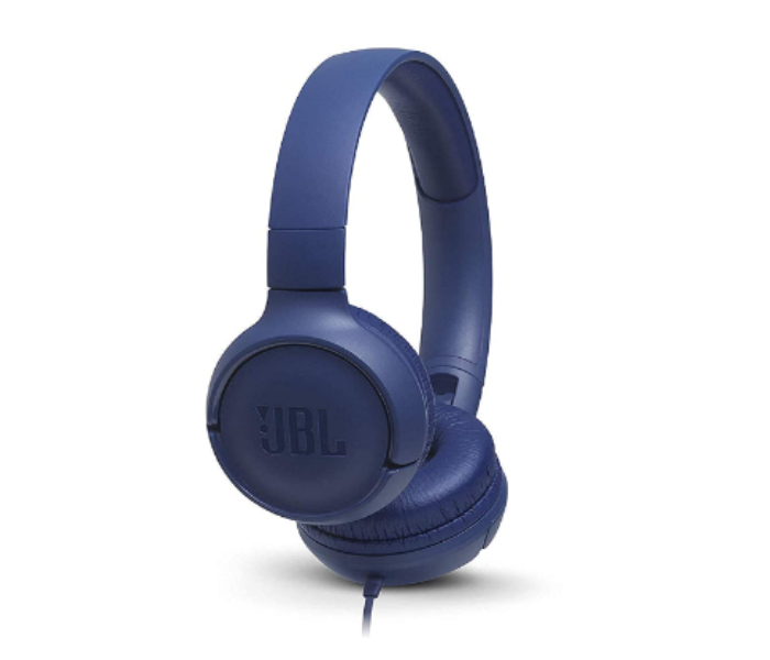 JBL Tune 500 Wired On-Ear Headphones with Microphone - Blue - Zoom Image 1