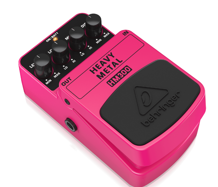 Behringer HM300 Heavy Metal Distortion Effects Pedal - Pink - Zoom Image 2