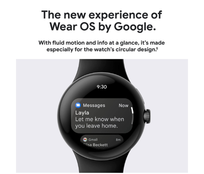 Google Pixel Watch 41mm with Silver Stainless Steel case and Charcoal Active Band WiFi - Zoom Image 10