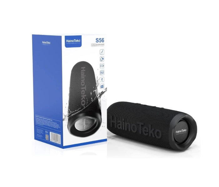 Haino Teko S56 Splashproof Portable Bluetooth Speaker - Black - Zoom Image 3