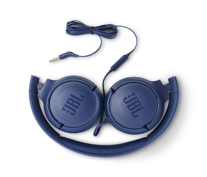 JBL Tune 500 Wired On-Ear Headphones with Microphone - Blue - Zoom Image 3