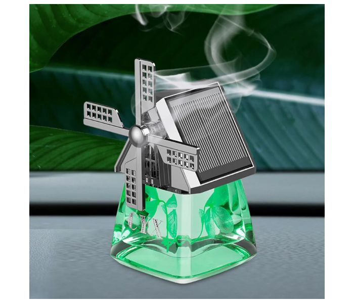 Windmill Solar Rotating Aroma Car Air Freshener Diffuser with Essential Liquid - Zoom Image 1