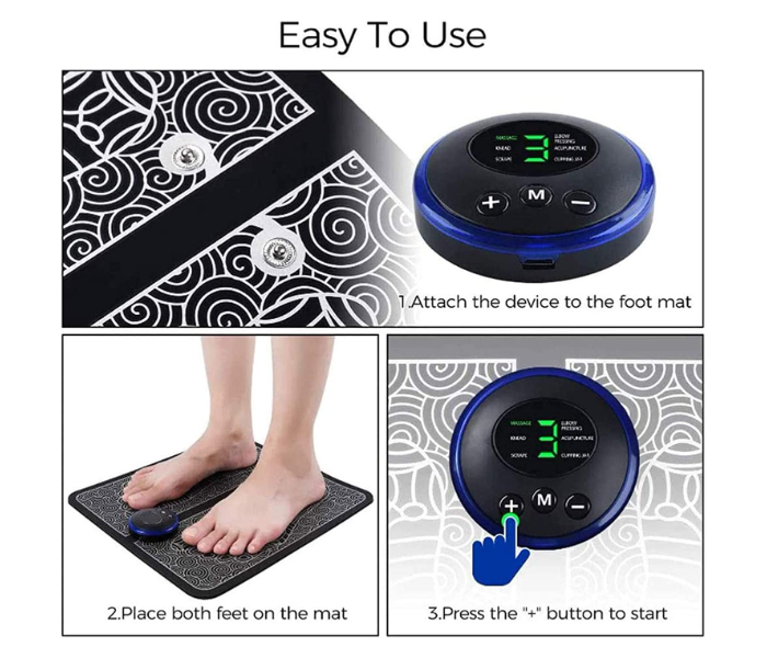 EMS Leg Reshaping Full Automatic Blood Circulation Muscle Stimulation USB Rechargeable Foot Massager -  A - Zoom Image 5