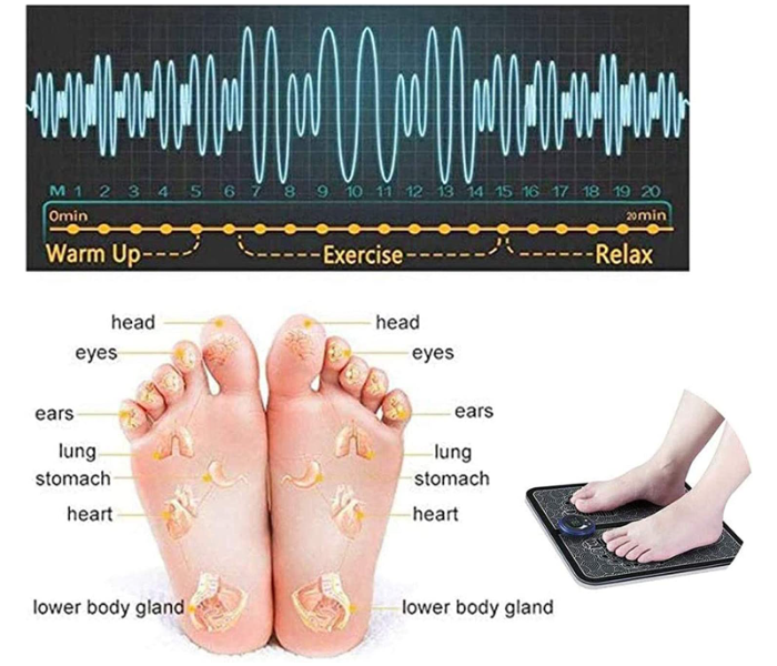 EMS Leg Reshaping Full Automatic Blood Circulation Muscle Stimulation USB Rechargeable Foot Massager -  A - Zoom Image 3