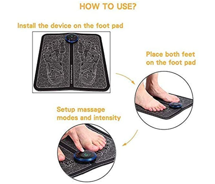 Mechanical Plastic EMS Automatic Foot Massager - Black  - Zoom Image 2