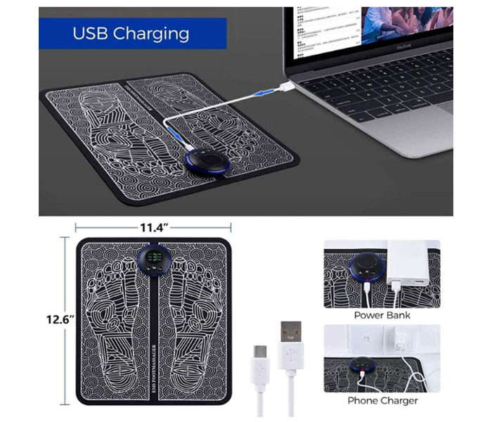 EMS Leg Reshaping Full Automatic Blood Circulation Muscle Stimulation USB Rechargeable Foot Massager -  A - Zoom Image 2