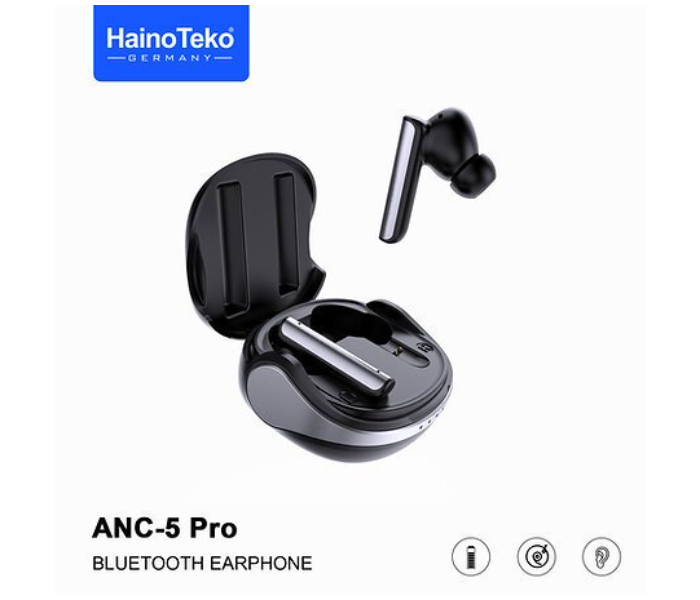 Haino Teko ANC-5 Pro Wireless Bluetooth Earphone - Black - Zoom Image 1