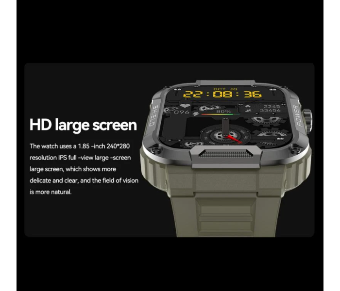 MK66 Rugged Bluetooth Phone Call Sports Wireless Charging HD Display Smart watch For Men - Zoom Image 4