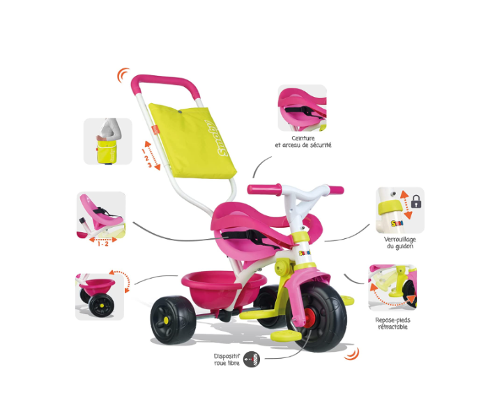 Smoby 7600740406 Be Fun Comfort Tricycle - Pink - Zoom Image 5