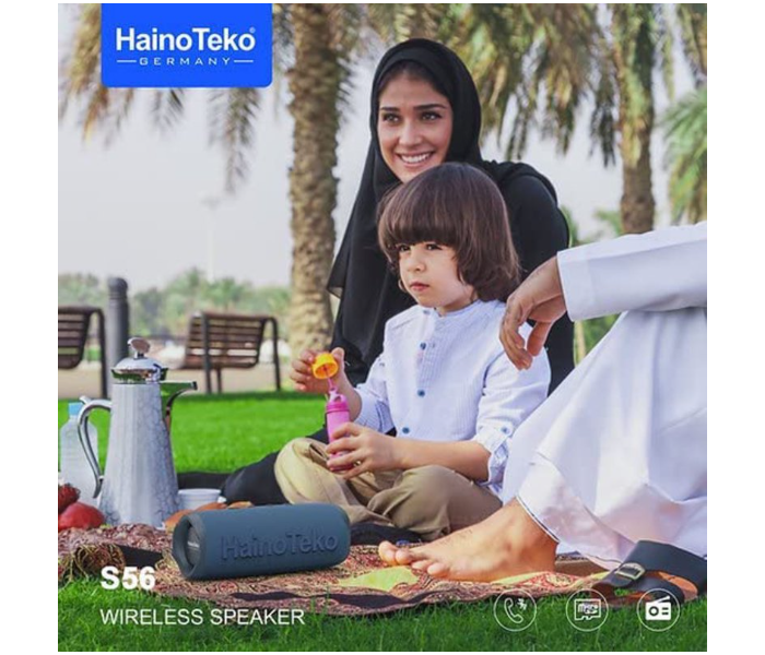 Haino Teko S56 Splashproof Portable Bluetooth Speaker - Black - Zoom Image 2