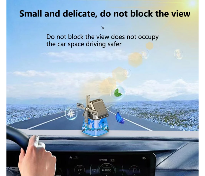 Windmill Solar Rotating Aroma Car Air Freshener Diffuser with Essential Liquid - Zoom Image 4