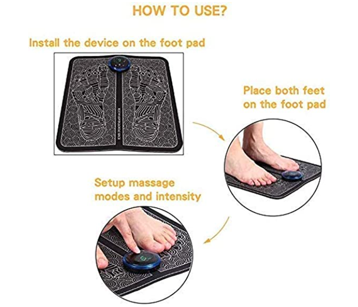 Mechanical Plastic EMS Automatic Foot Massager - Black - B - Zoom Image 2