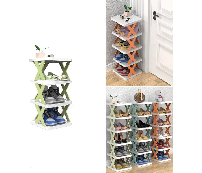 MT X-Shaped 6 Layer DIY Vertical Assembled Multi Purpose Home Decor Shoe Rack  - Zoom Image 1