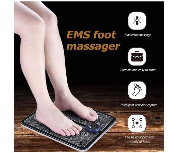 EMS Foot Massager Pad Portable Foldable Massage Mat Pulse Muscle  Stimulation Blo