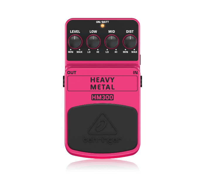 Behringer HM300 Heavy Metal Distortion Effects Pedal - Pink - Zoom Image 1