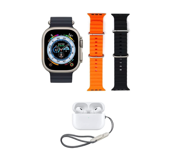 Haino Teko GP8 Smart Watch Ultra with 2 Set Straps and Bluetooth Wireless Earphone Combo - Zoom Image 9