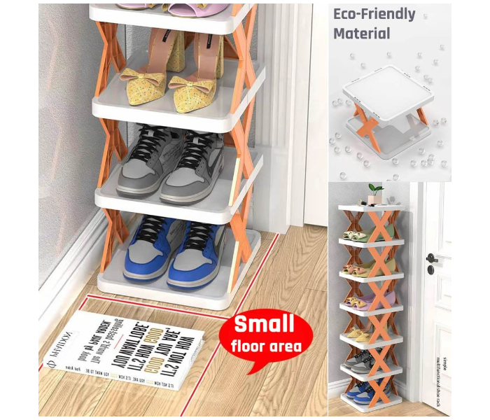 MT X-Shaped 6 Layer DIY Vertical Assembled Multi Purpose Home Decor Shoe Rack  - Zoom Image 3