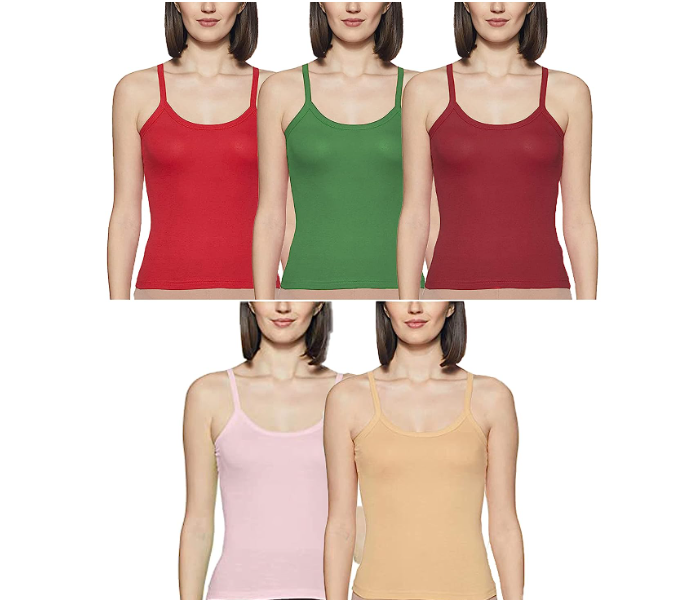 3 Piece Mix Color Modern Camisole Inner Slim Strap Top for Ladies  - Zoom Image 4