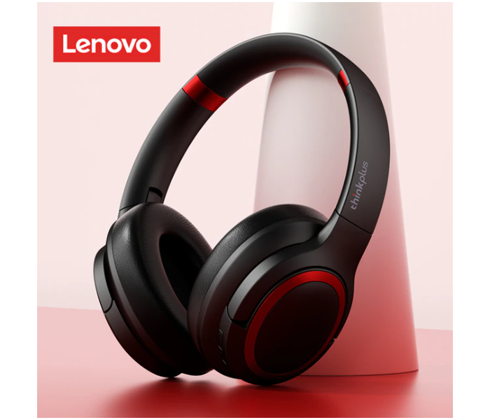 Lenovo TH40 HIFI Sound Quality Smart Noise Cancelling With Mic Stereo Wireless Bluetooth Earphones -Black Red - Zoom Image