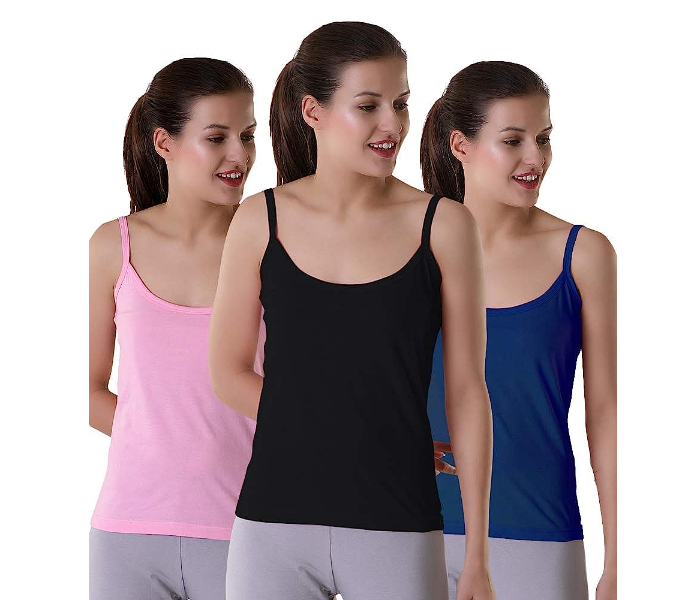 3 Piece Mix Color Modern Camisole Inner Slim Strap Top for Ladies  - Zoom Image 1