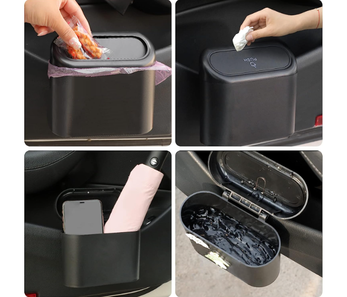 2pcs Portable Collapsible Car Trash Bin Universal Collapsible Car Trash Can  Waste Paper Basket Hanging Travel Storage Box Bag