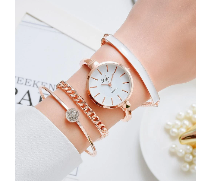 Top Brand Women Bracelet Watches Set Fashion Women Dress Ladies Wrist Watch Luxury Rose Gold Quartz Watch Set montre femme - Zoom Image 1