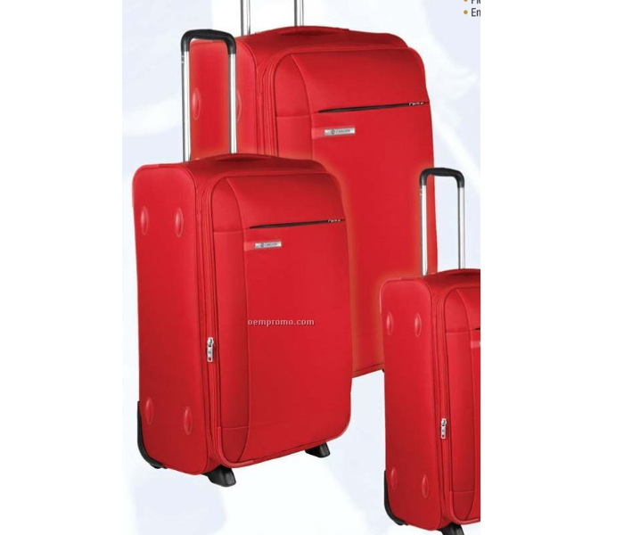 Para John PJTR3022GO 3 Pieces 4 Wheel PVC Trolley Set - Red - Zoom Image