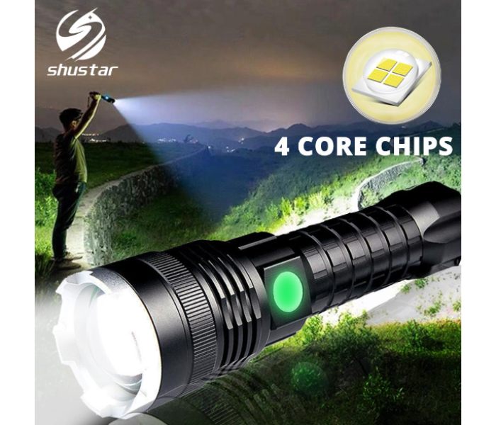 P50 Super Light Rechargeable Led Zoomable Flashlight Aerospace Aluminum Alloy - B - Zoom Image