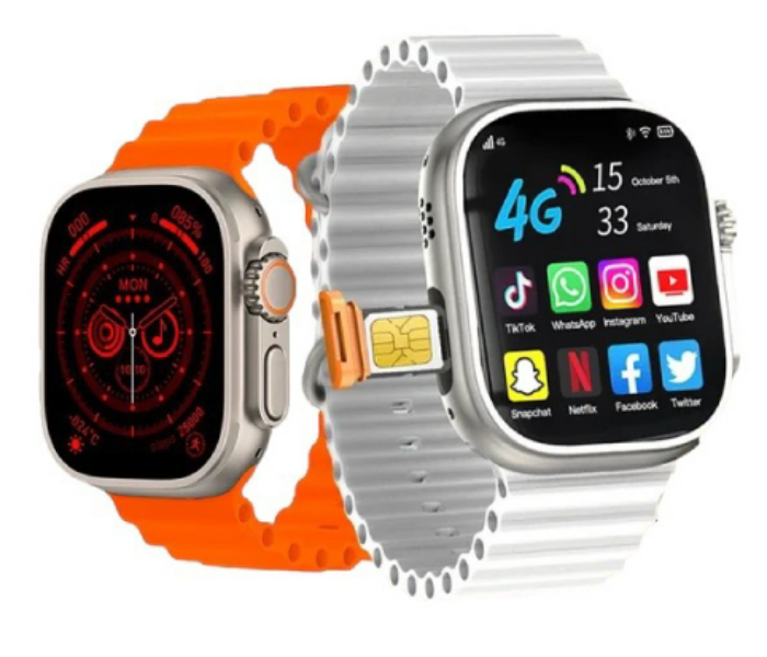 Modio 4G Sim 2.2 Inch 1GB RAM 16GB ROM HD Screen Ultra Smartwatch with 3 Pairs Strap - Zoom Image 1