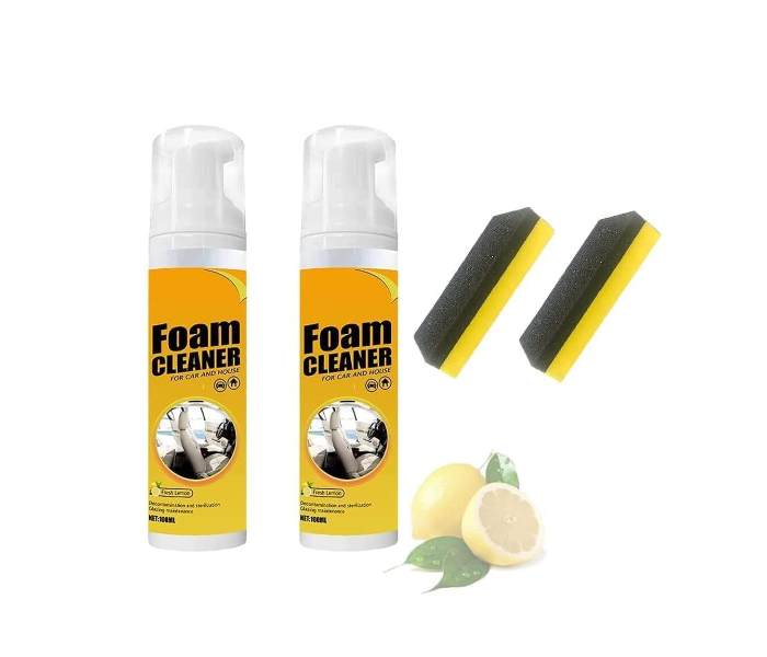 Foam Cleaner, Spray Foam Cleaner, Car Seat Upholstery Strong Stain Remover, Foam Cleaner, Interior Lemony Foam Cleaner, Strong Cleaner Spray for Car, Interior, Kitchen - Zoom Image 2