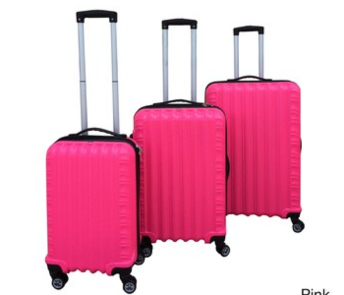 Para John PJTR3149 Bricks 3 Pieces Trolley Luggage Set - Pink - Zoom Image