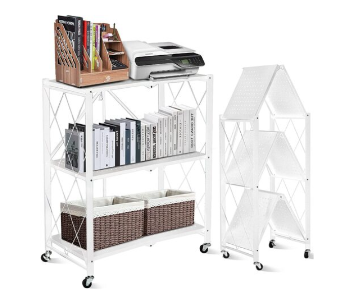 Kitchen 3 Tier Metal Folding Rack - White - Zoom Image