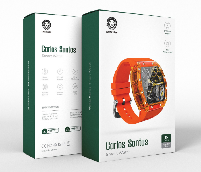 Green Lion Carlos Santos Smart Watch - Orange - Zoom Image 4