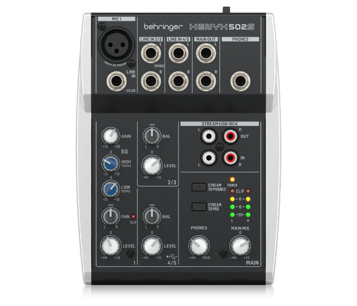 Behringer XENYX 502S Premium 5 Input 2 Bus Mixer With XENYX Mic Preamp And British EQ - Black - Zoom Image 1