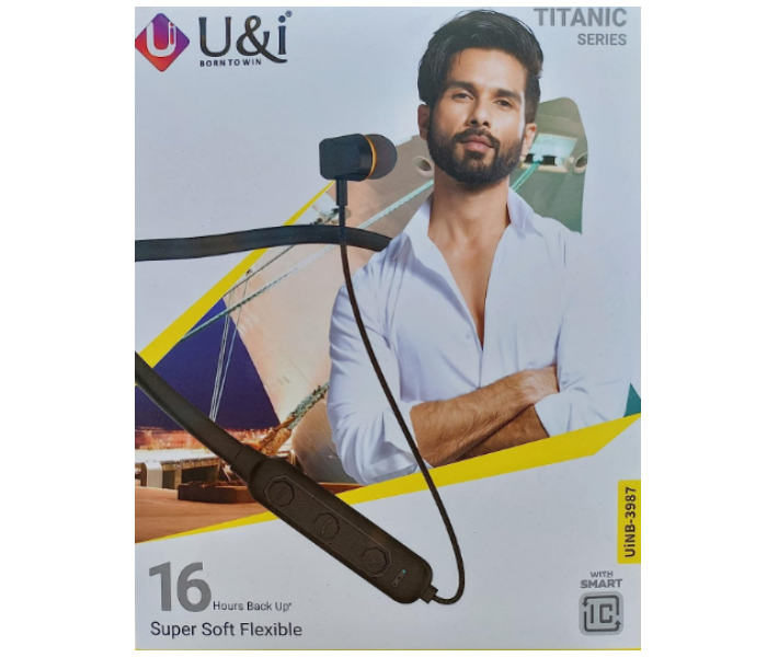 U and i UiNB-3987 Wireless Bluetooth Wireless Neckband - Black - Zoom Image 3